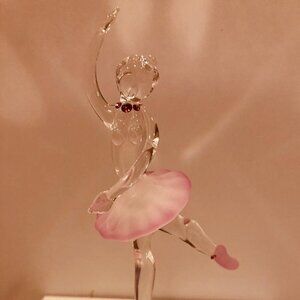 Ballerina Figurine Glass Ballet Dancer Mirror Base Gift for Dancer Dance Decor